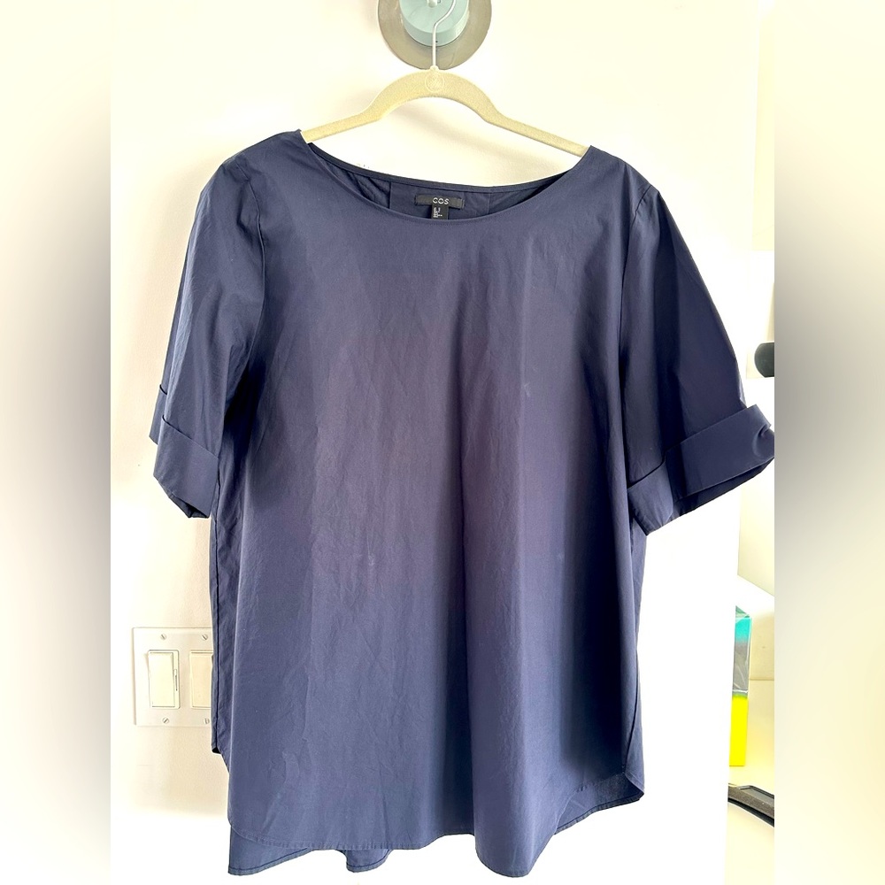 Cos Navy poplin shirt